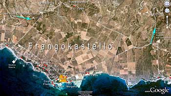 Map of the Frangokastello area, southwest Crete