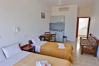 Studios Stavris, Frangokastello, Crete directly at the beach